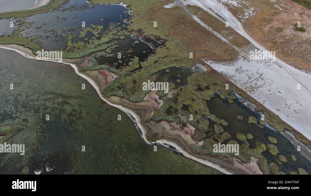 Drone aerial scenery beautiful lagoon hi-res stock photography and ...