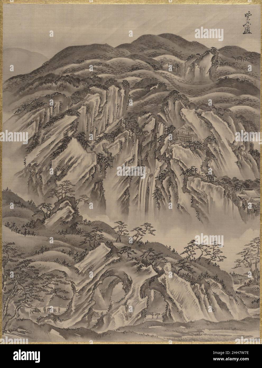 Rocky Landscape ca. 1887 Kawanabe Kyōsai Japanese. Rocky Landscape  54628 Stock Photo