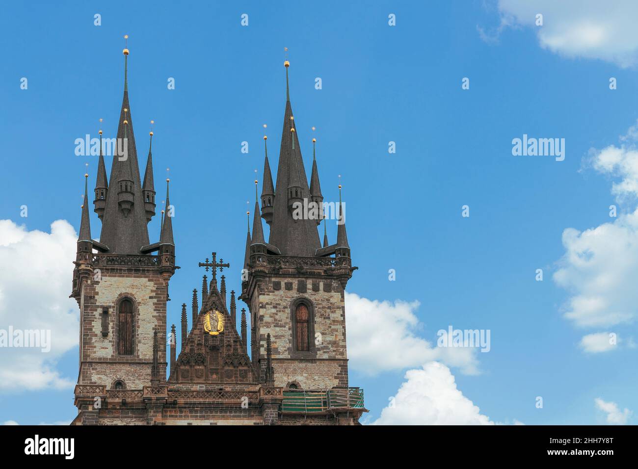Detail of The Old tower. Prague, Czech Republic. Stock Photo