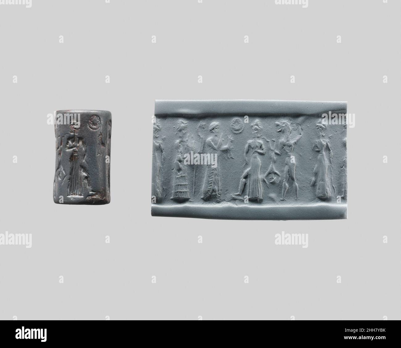 Cylinder seal ca. 19th16th century B.C. Babylonian Although engraved