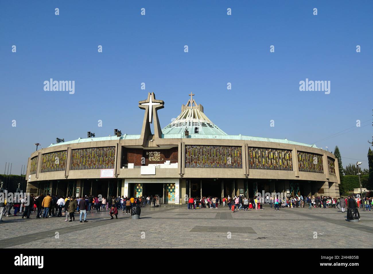 New Basilica, Basilica of Our Lady of Guadalupe, Basílica de Nuestra Señora de Guadalupe, Mexico City, Ciudad de México, Mexico, North America Stock Photo