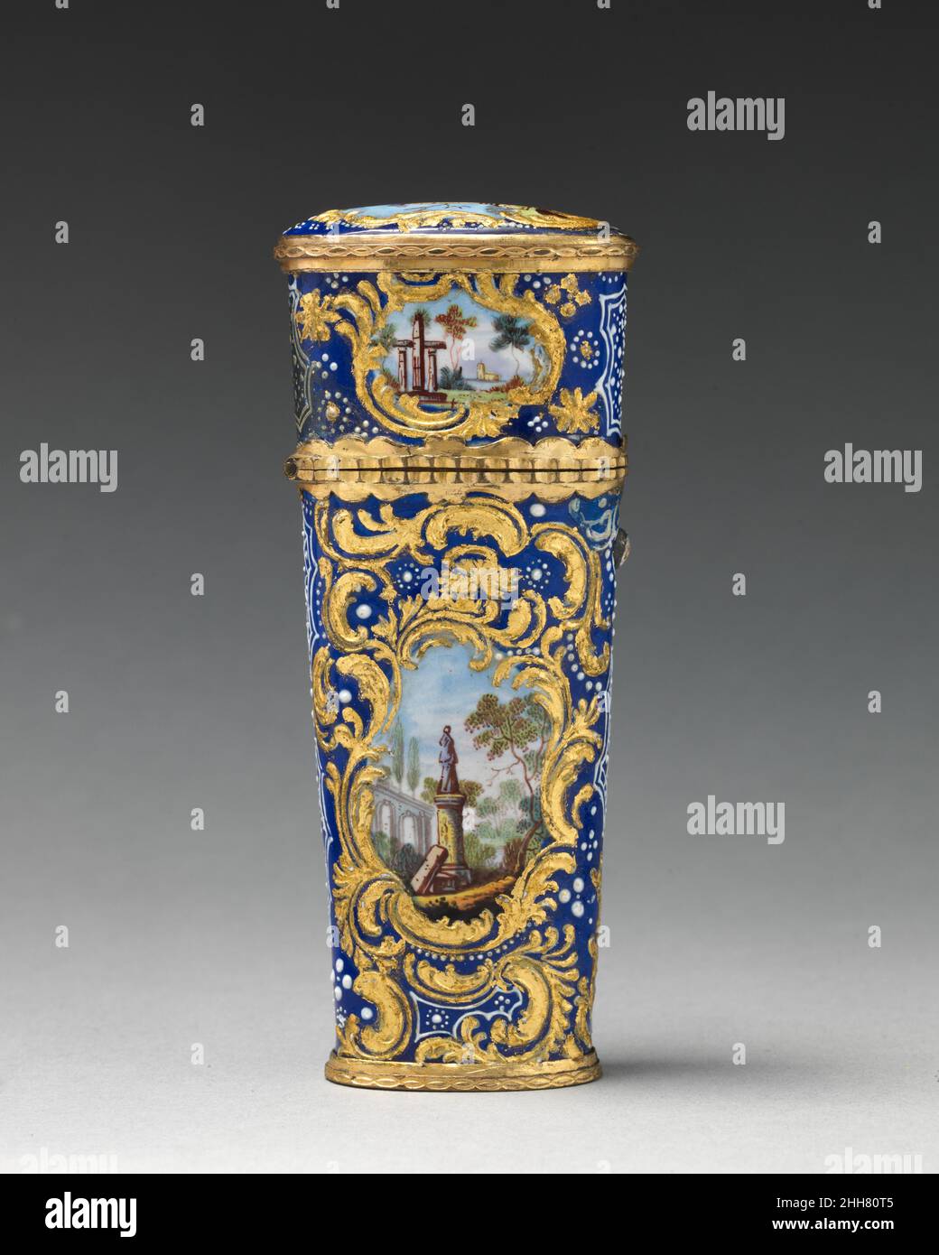 Vanity case ca. 1760–1800 British, Staffordshire. Vanity case. British, Staffordshire. ca. 1760–1800. Enameled copper. Enamels Stock Photo