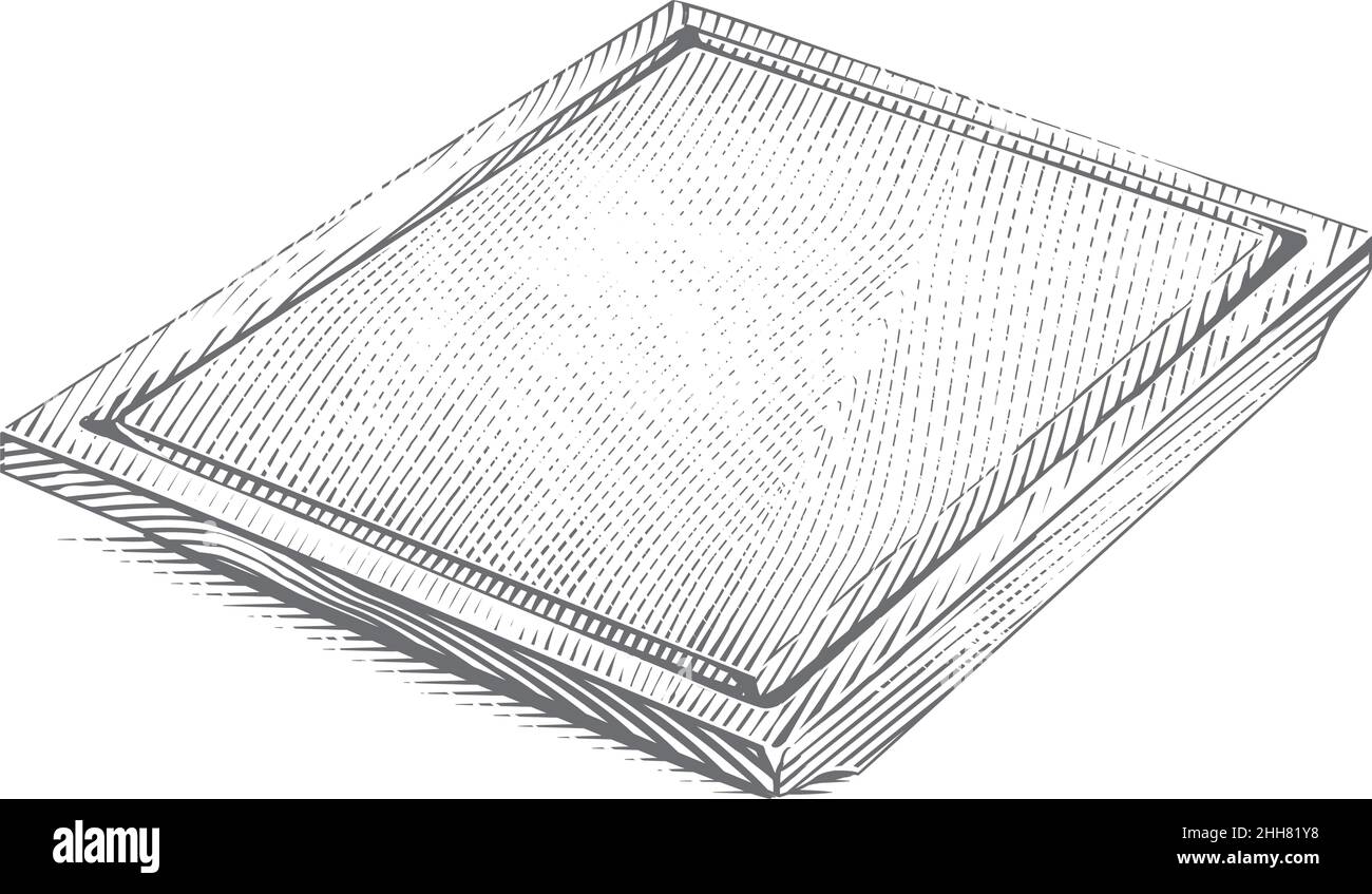 cutting board hand drawing sketch engraving illustration style Stock