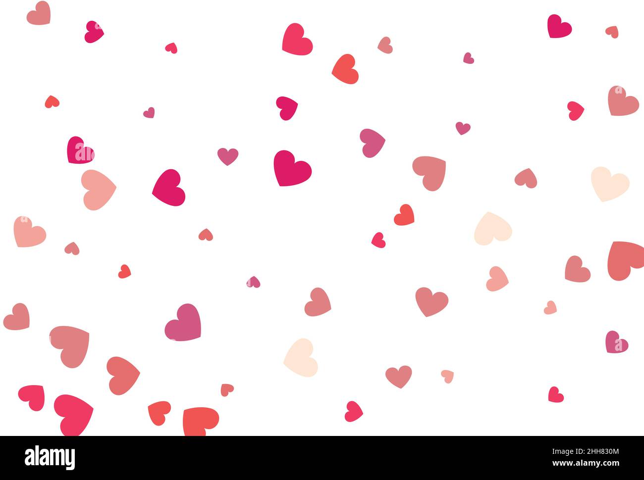 Beautiful Hearts Confetti Falling On The White Background Stock Vector