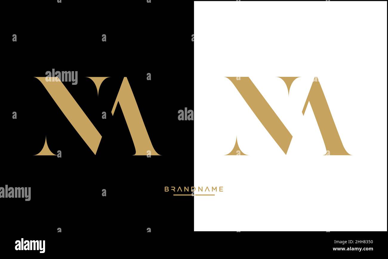 NA, AN, N, A abstract Letters Logo Emblem Monogram Stock Vector