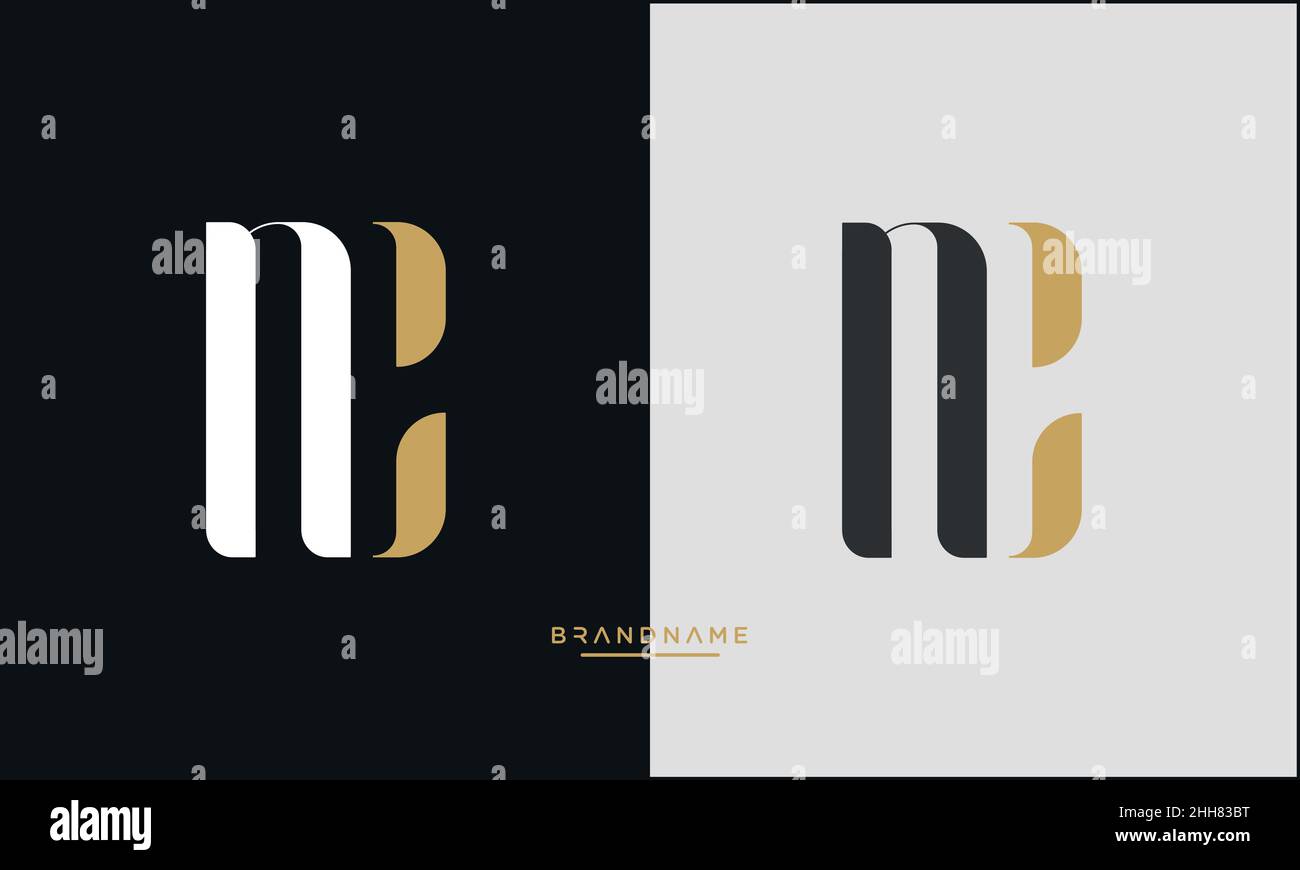 NC, CN, N, C Abstract Letters Logo Emblem Monogram Stock Vector