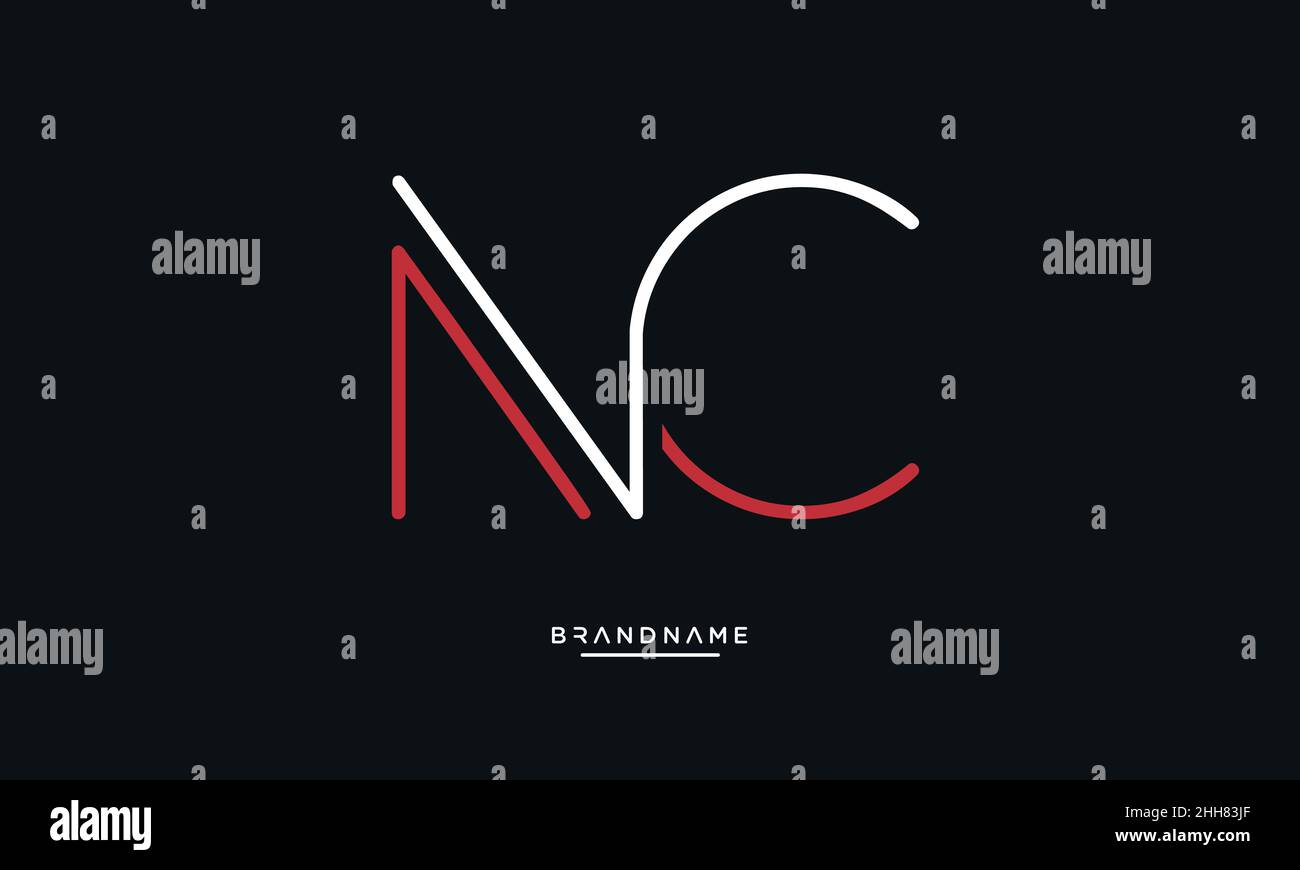 NC, CN, N, C Abstract Letters Logo Emblem Monogram Stock Vector