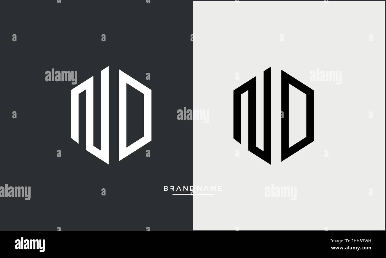 Alphabet letter icon logo ND or DN Monogram Stock Vector