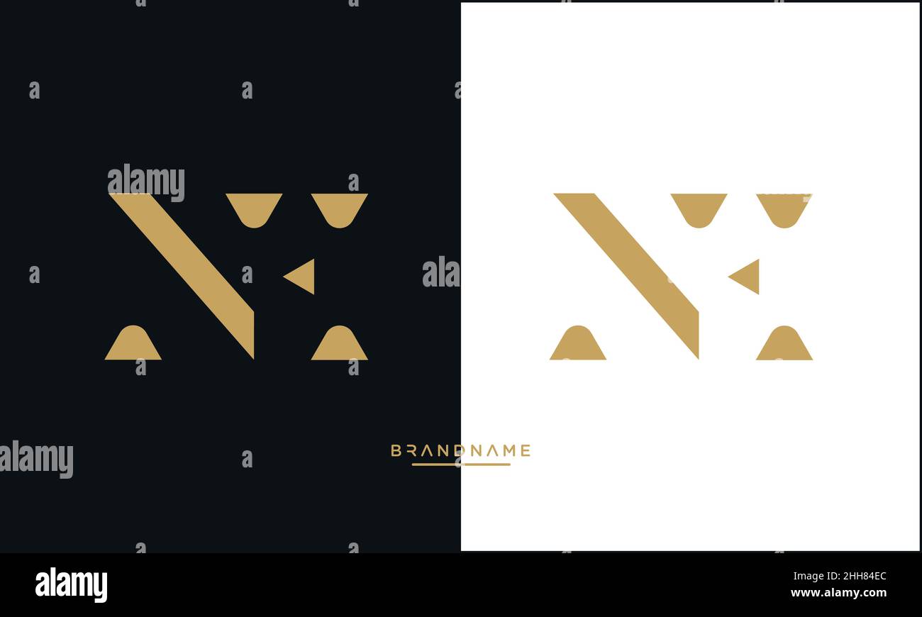 Alphabet Letters NE, EN Logo Emblem Monogram Stock Vector