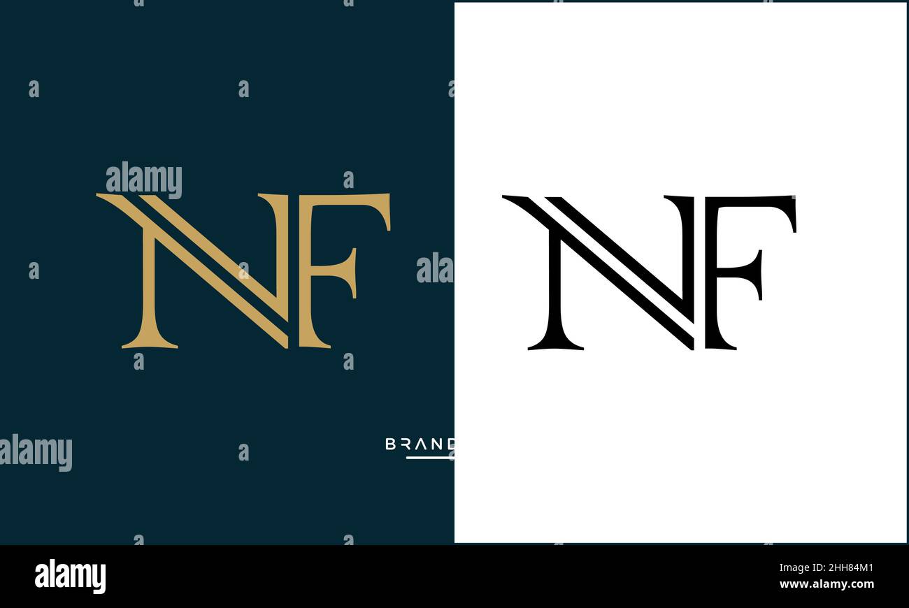 Alphabet Letters NF, FN Logo Emblem Monogram Stock Vector