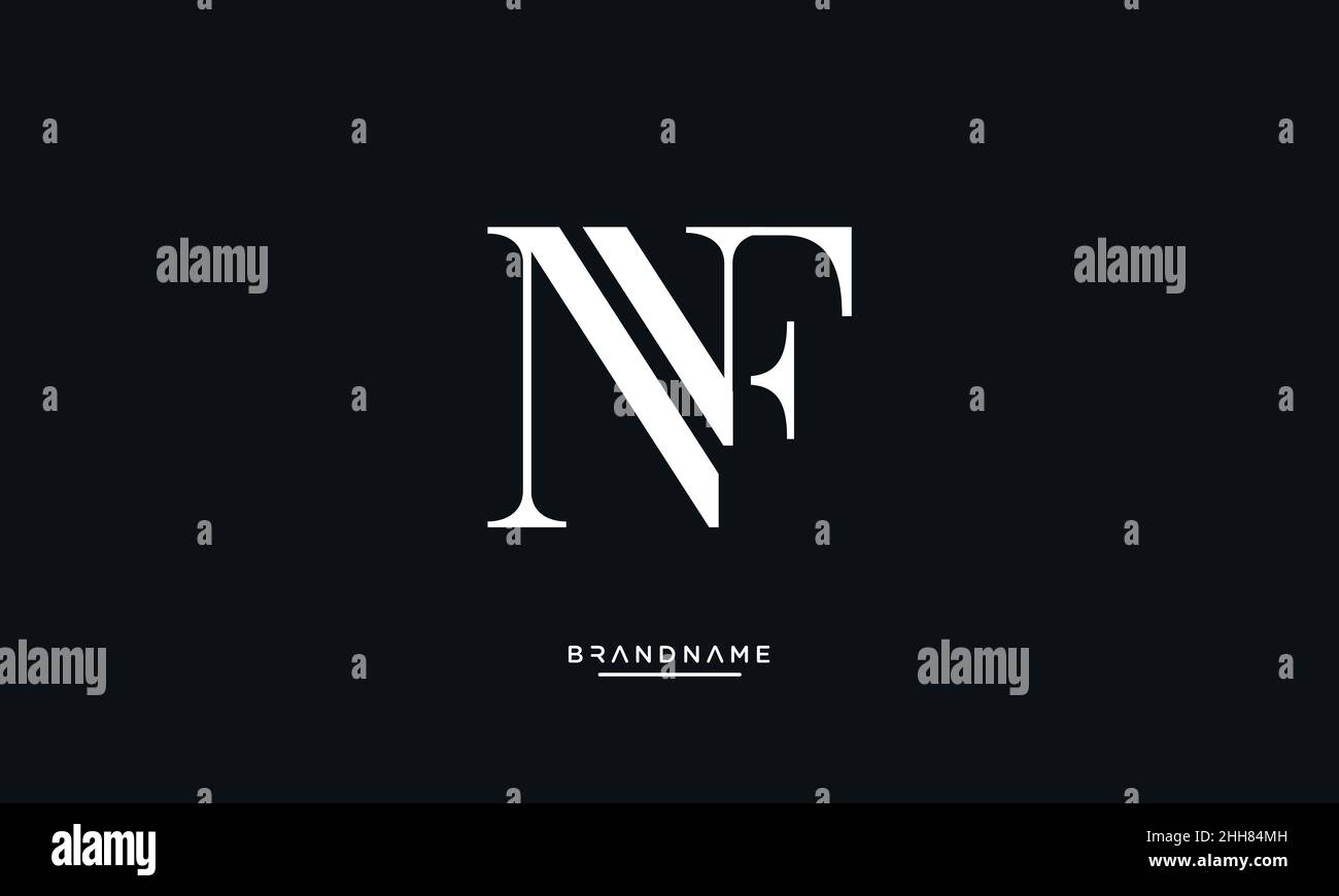 Alphabet Letters NF, FN Logo Emblem Monogram Stock Vector