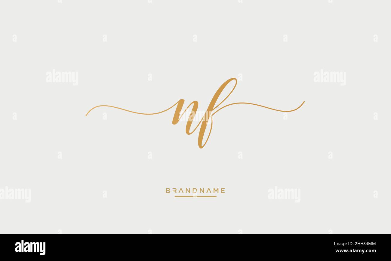 Alphabet Letters NF, FN Logo Emblem Monogram Stock Vector