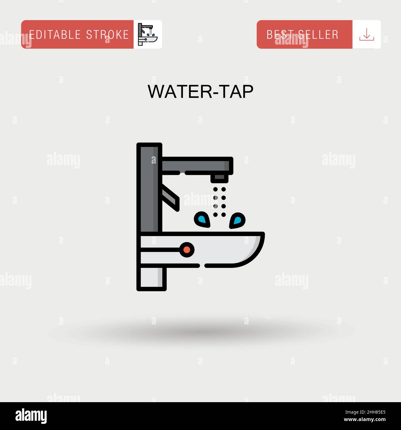 Water-tap Simple vector icon. Stock Vector