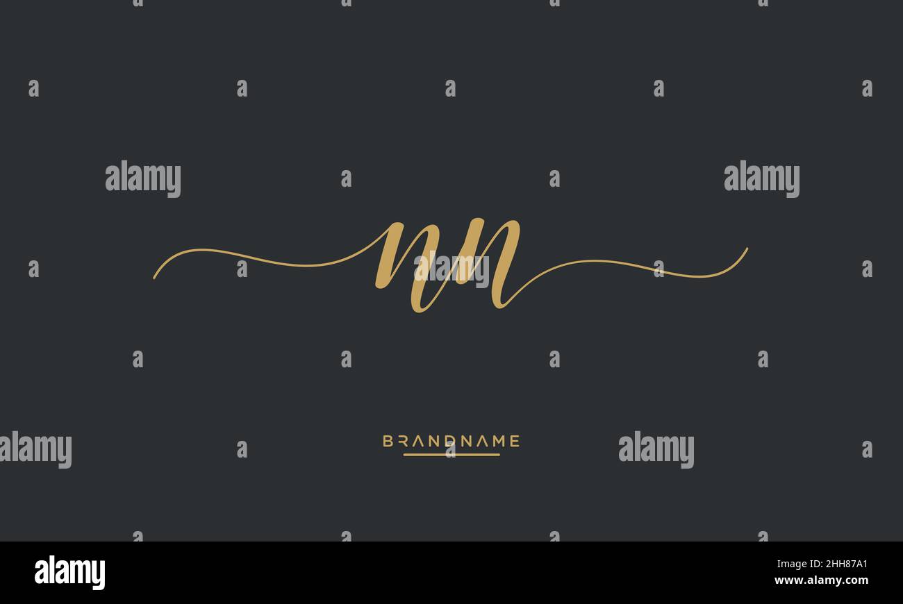 NN, N Alphabet letters Logo Emblem Monogram Stock Vector