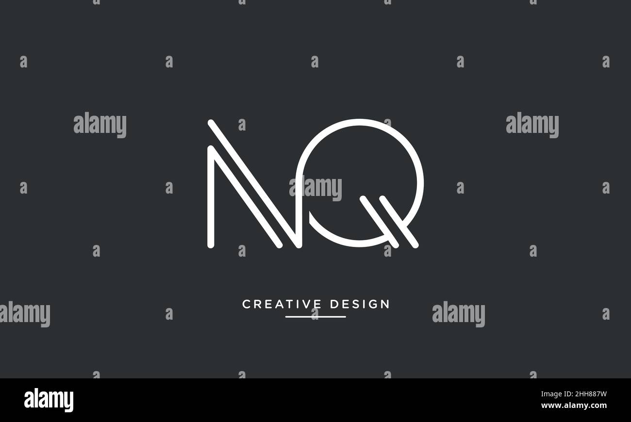 Abstract Letters NQ, QN Logo Emblem Monogram Stock Vector