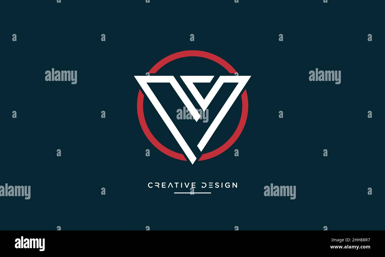 Abstract Letters NS, SN Logo Emblem Monogram Vector Template Stock Vector