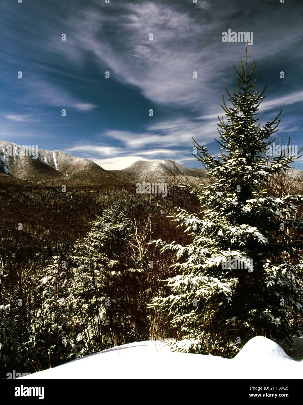 White Mountains of New Hampshire in winter Stock Photo - Alamy