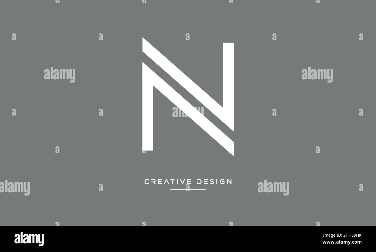 NV, VN Alphabet Letters Abstract Logo Monogram Stock Vector
