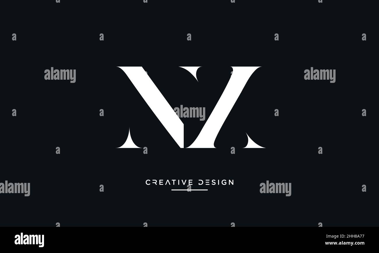 NX, XN Alphabet Letters Abstract logo Vector Template Stock Vector