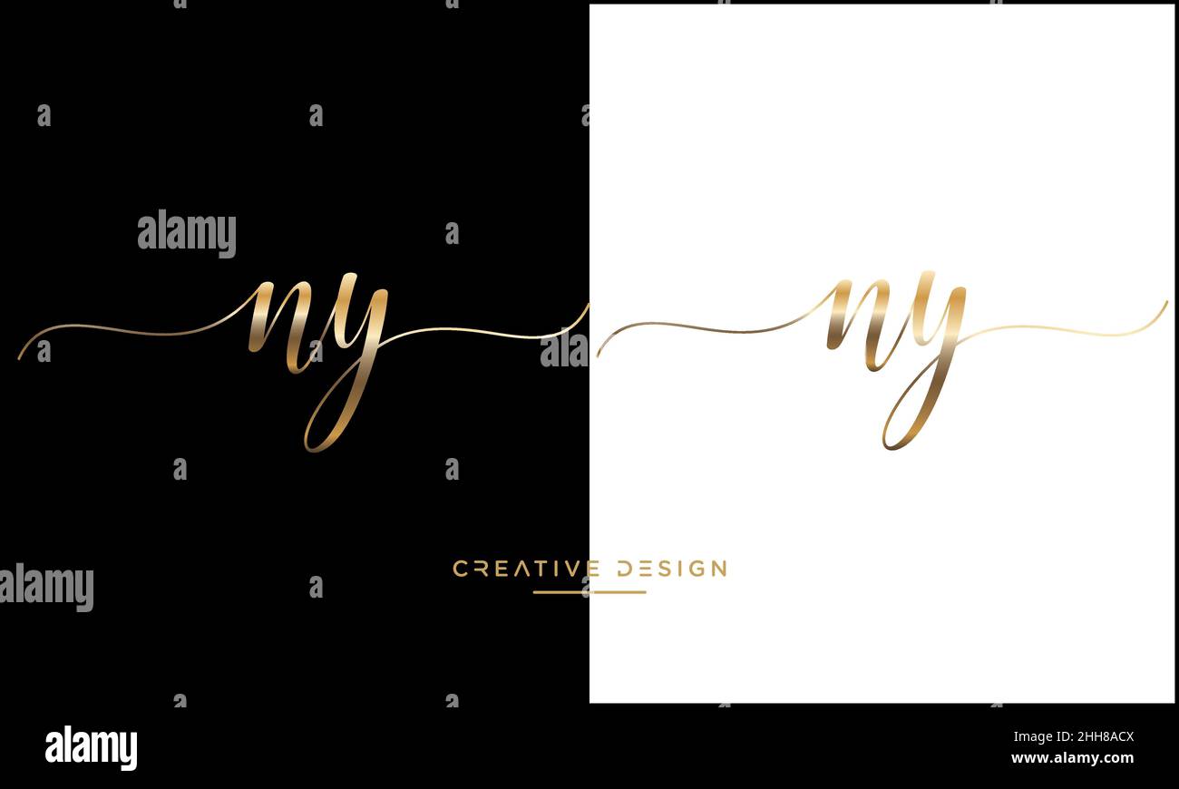 NY, YN Alphabet Letters Abstract Logo Vector Template Stock Vector