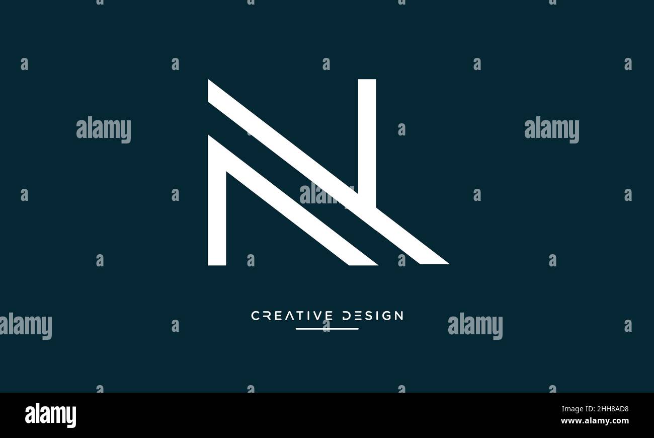 NY, YN Alphabet Letters Abstract Logo Vector Template Stock Vector