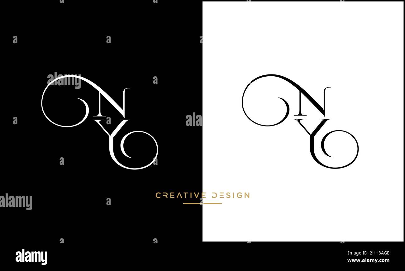 NY, YN Alphabet Letters Abstract Logo Vector Template Stock Vector