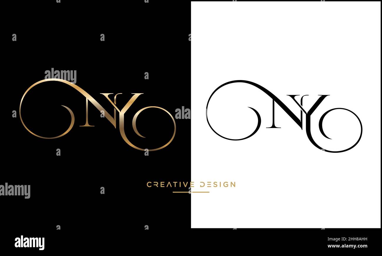NY, YN Alphabet Letters Abstract Logo Vector Template Stock Vector