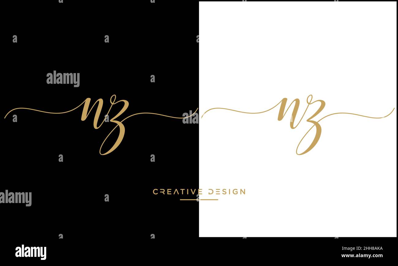 NZ, ZN Alphabet Letters Abstract Logo Vector Template Stock Vector