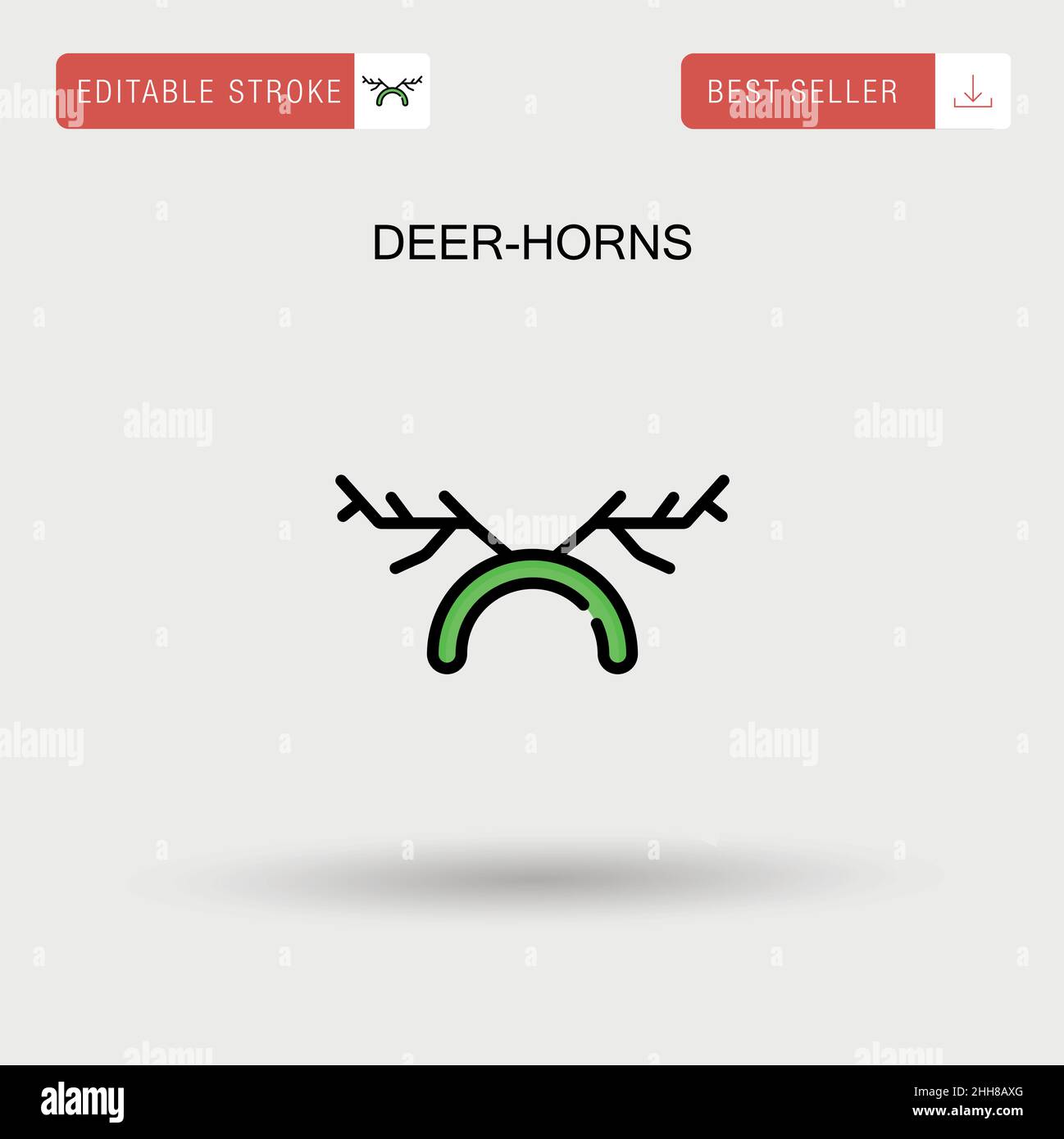 Deer-horns Simple vector icon. Stock Vector