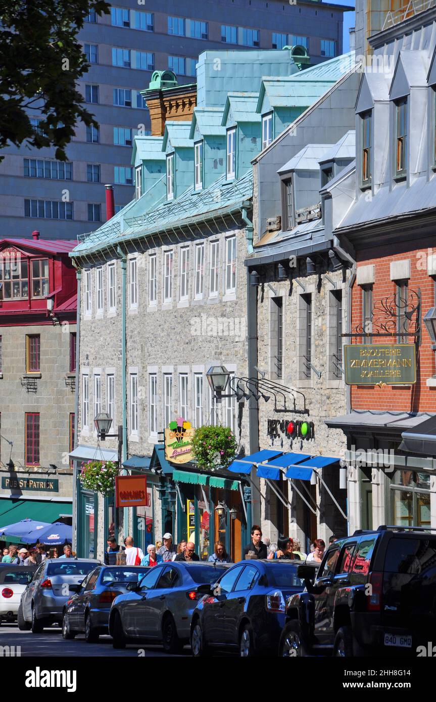 Quebec Building Style Historic French style commercial building at 48 Cote de la Fabrique in ...