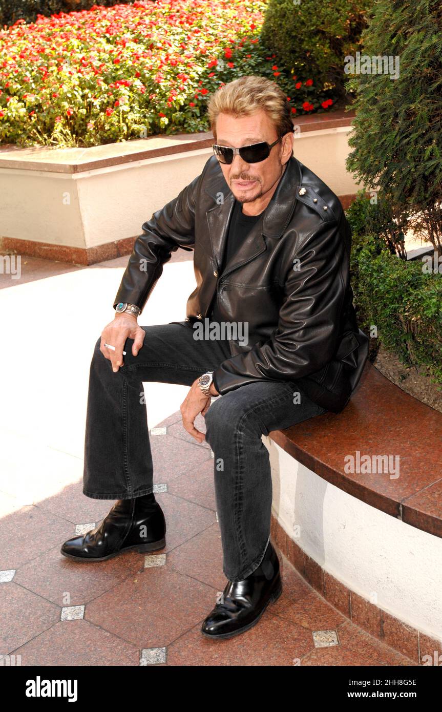 Milan Italy 2007-10-15 :  Johnny Hallyday during photo session at the Principe di Savoia Hotel Stock Photo
