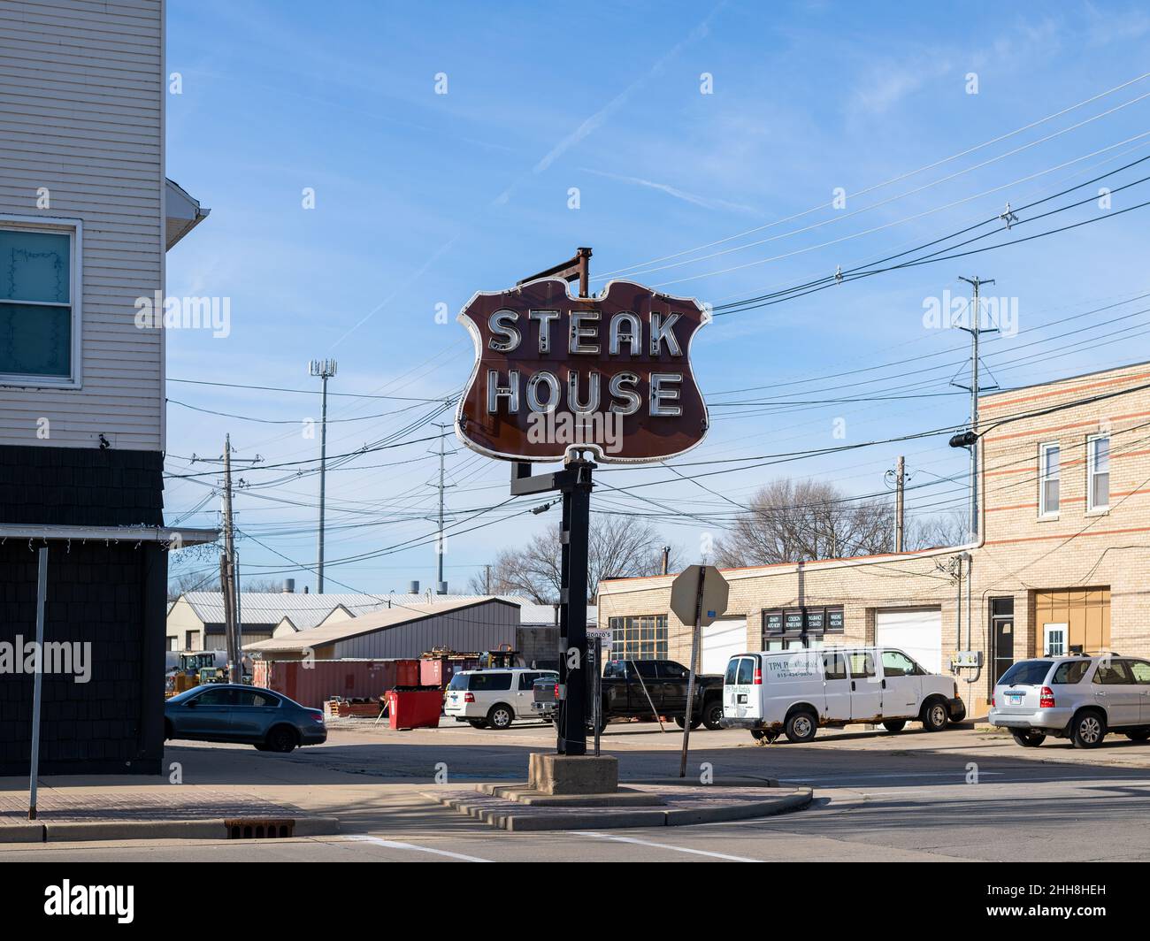 Steak House in LaSalle Illinois Stock Photo