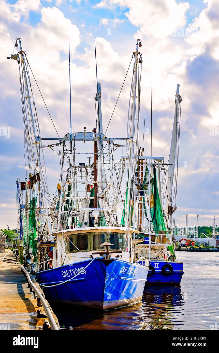 Shrimp boats are pictured, April 27, 2021, in Bayou La Batre, Alabama