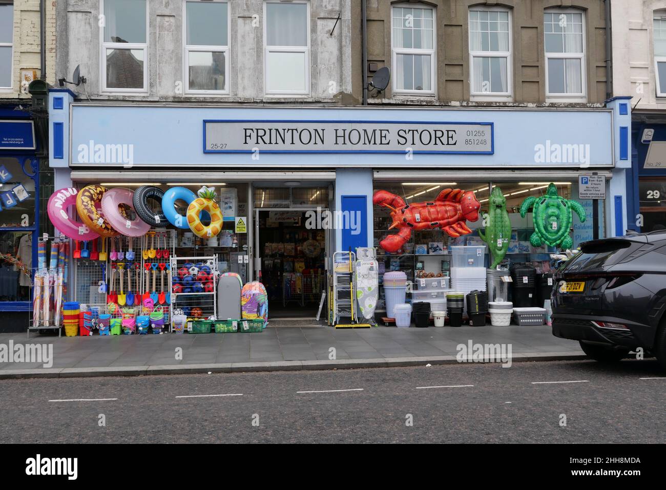 30 August 2021 - Frinton-on-Sea Essex: Local hardware store selling plastics Stock Photo