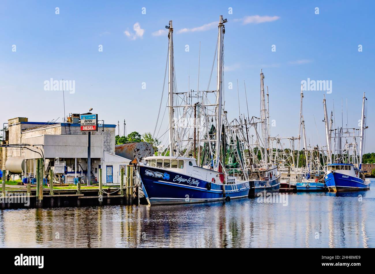 Shrimp boats are pictured, April 27, 2021, in Bayou La Batre, Alabama