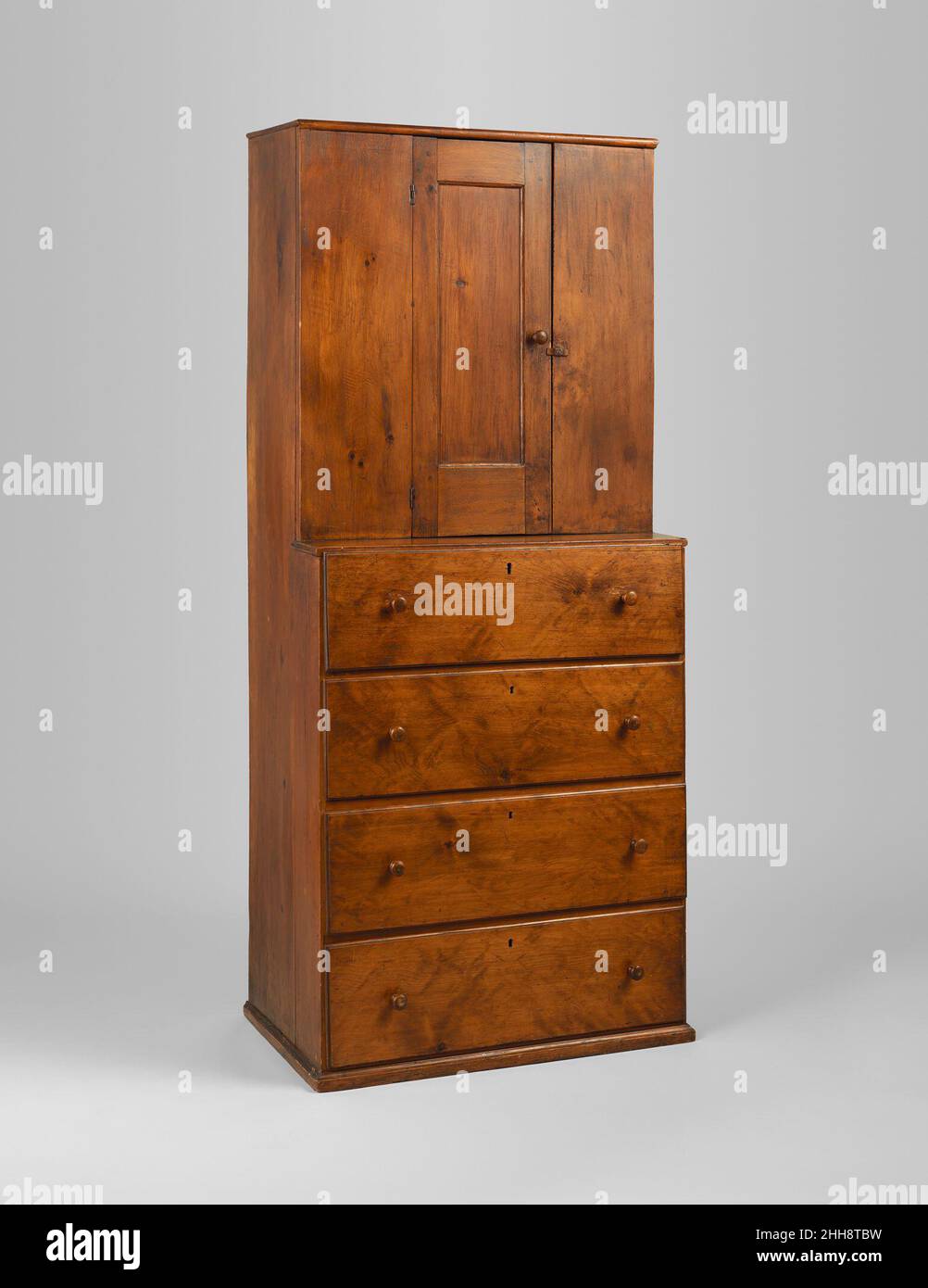Cupboard 1800–1850 United Society of Believers in Christ’s Second Appearing (“Shakers”), Mount Lebanon, New York. Cupboard. American, Shaker. 1800–1850. Pine. Probably made in New Lebanon, New York, United States Stock Photo