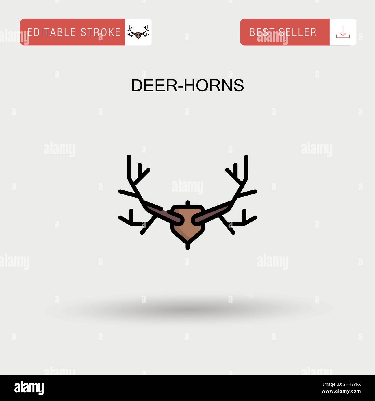 Deer-horns Simple vector icon. Stock Vector