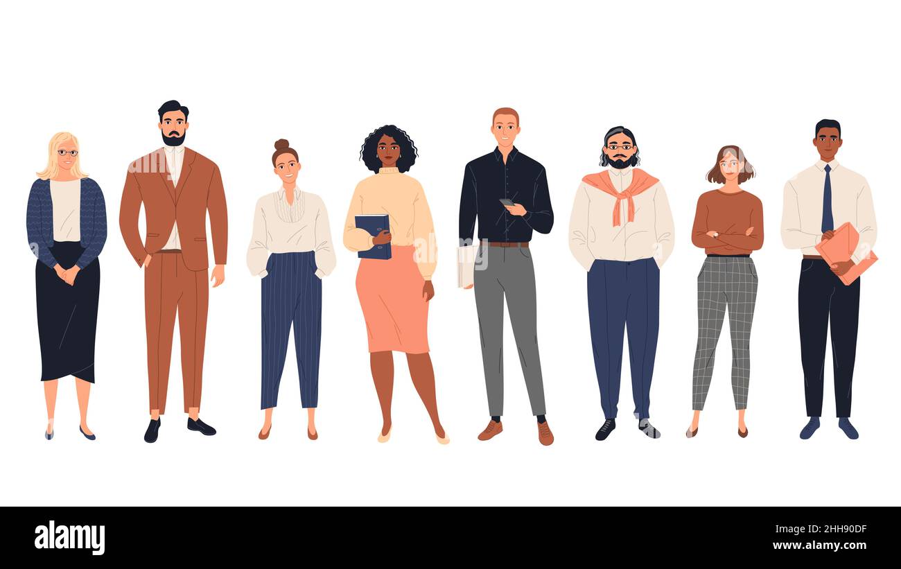 Group of diverse business people standing together Stock Vector Image ...