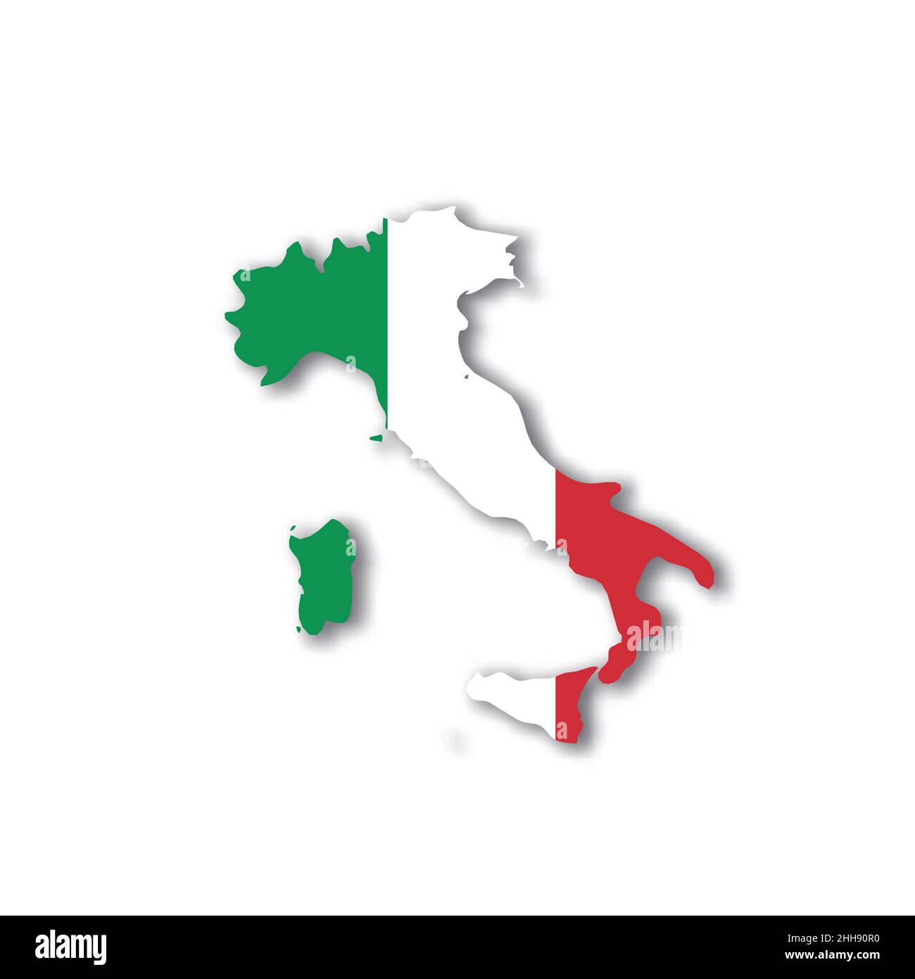 Italy national flag in a shape of country map Stock Vector Image & Art Alamy