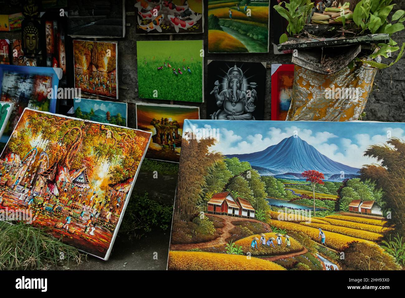 Paintings With Landscapes Of Bali For Sale Indonesia Stock Photo Alamy   Paintings With Landscapes Of Bali For Sale Indonesia 2HH93X0 