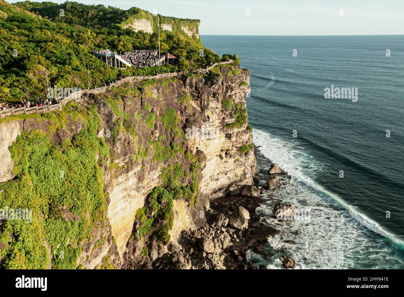 BALI, INDONESIA - MARCH 1, 2014: View of the traditional Balinese dance open-air amphitheater Stock Photo