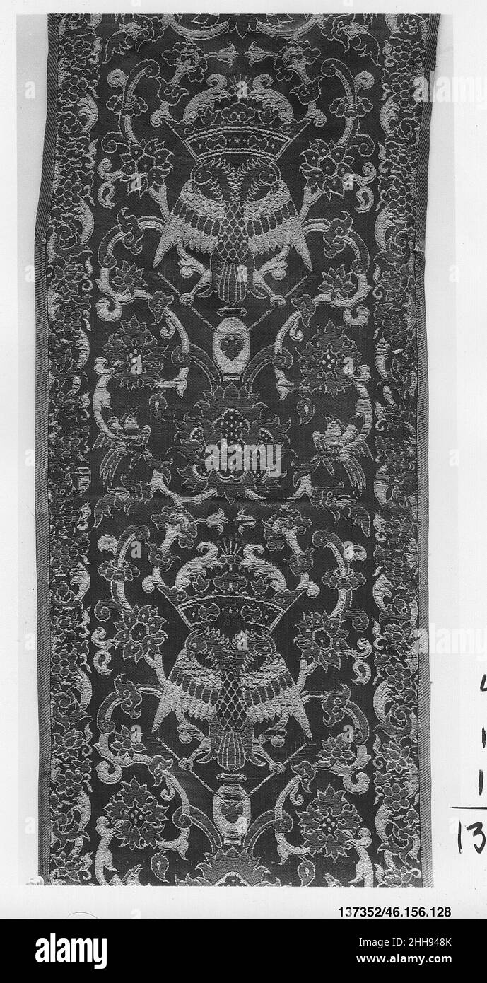 Piece second half 16th century Chinese, Macao, for Iberian market. Piece. Chinese, Macao, for Iberian market. second half 16th century. Silk. Textiles-Woven Stock Photo