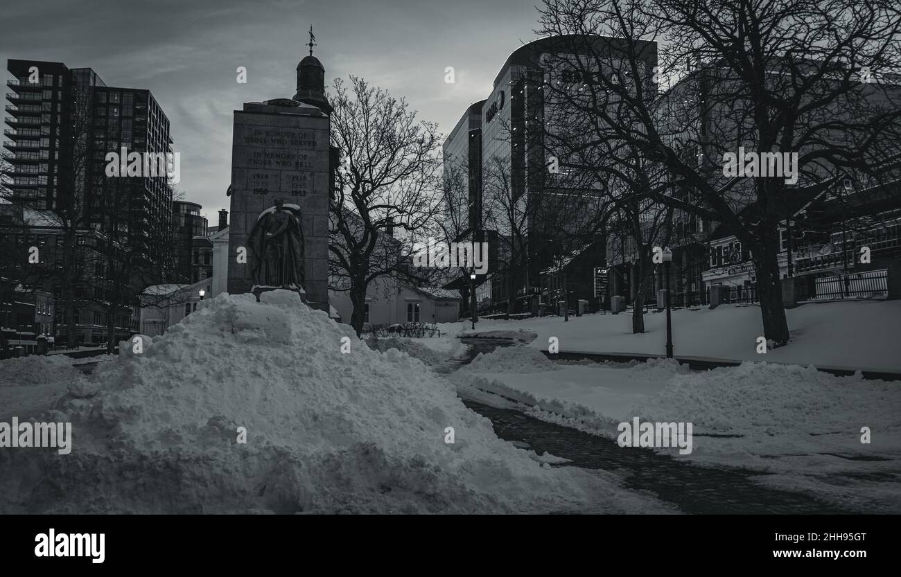 halifax grand parade square in the middle of winter Stock Photo