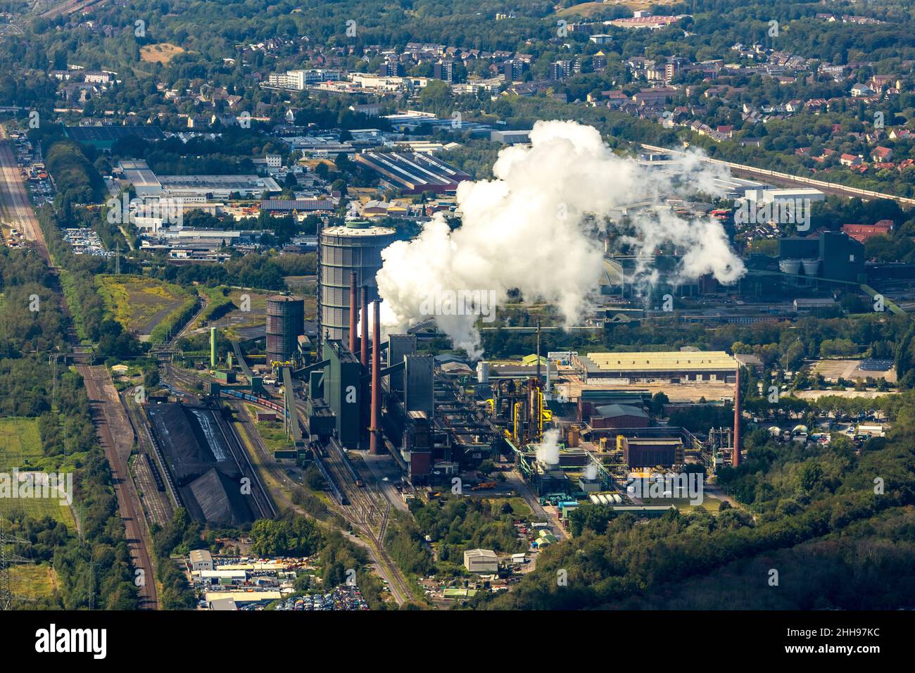 Aerial view, Prosper coking plant, water vapour, coke quenching,  ArcelorMittal, Bottrop, Ruhr area, North Rhine-Westphalia, Germany, DE,  Europe, birds Stock Photo - Alamy