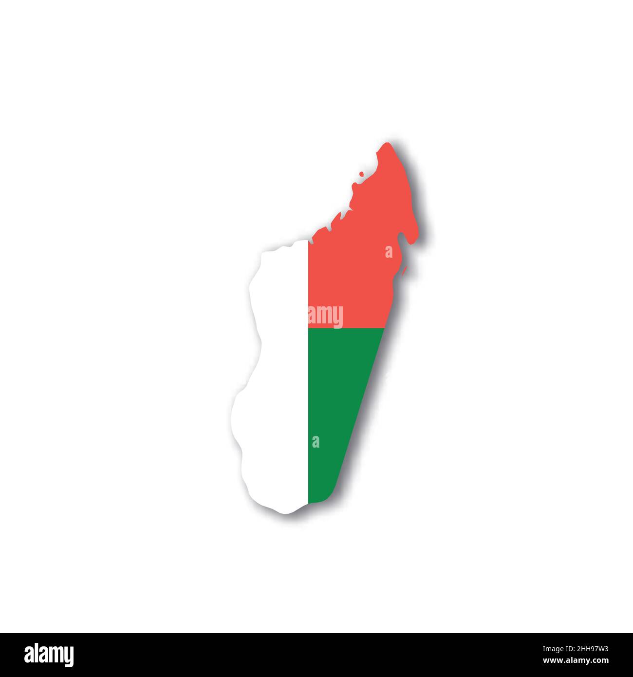 Madagascar national flag in a shape of country map Stock Vector Image ...