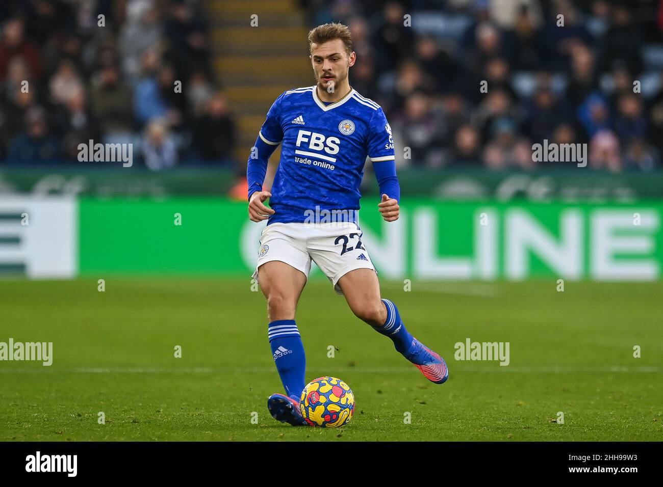 Kiernan Dewsbury-Hall #22 of Leicester City during the game Stock