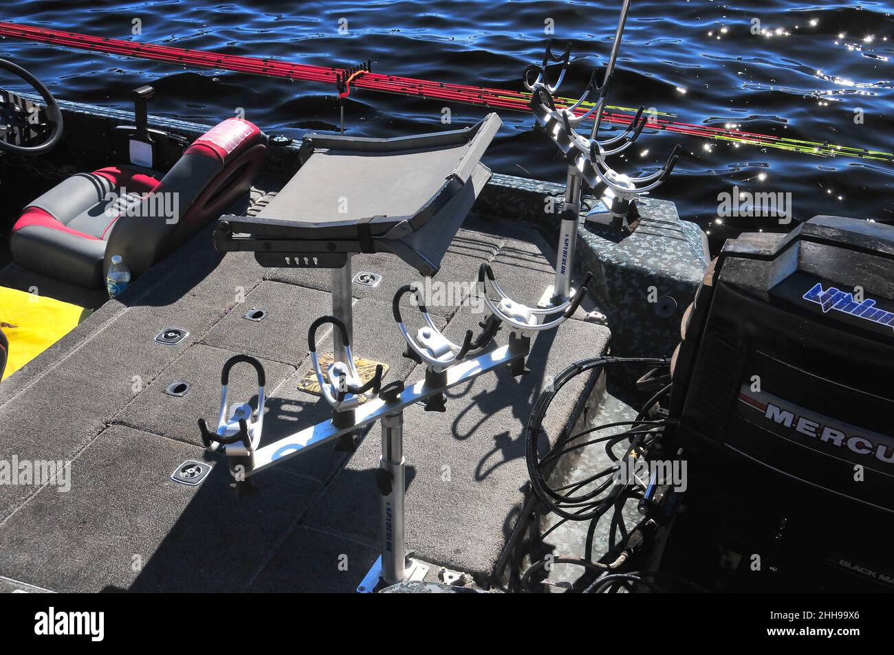 Electronics, trolling motors, rod holders, PowerPoles and a comfortable  boat are vital to successful crappie fishing Stock Photo - Alamy