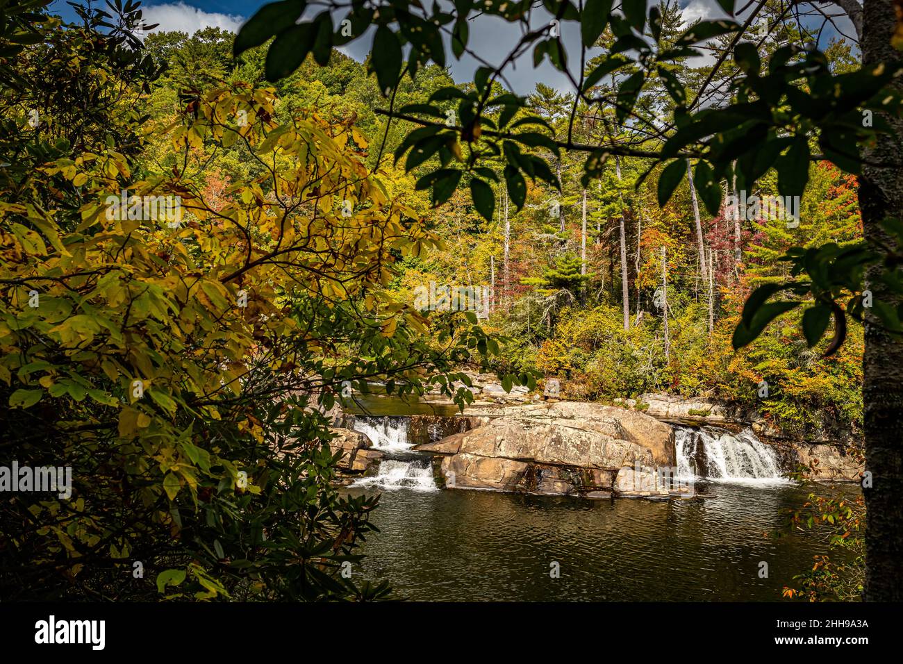 Linville Falls is the most famous and popular waterfall in the Blue Ridge Mountains owing