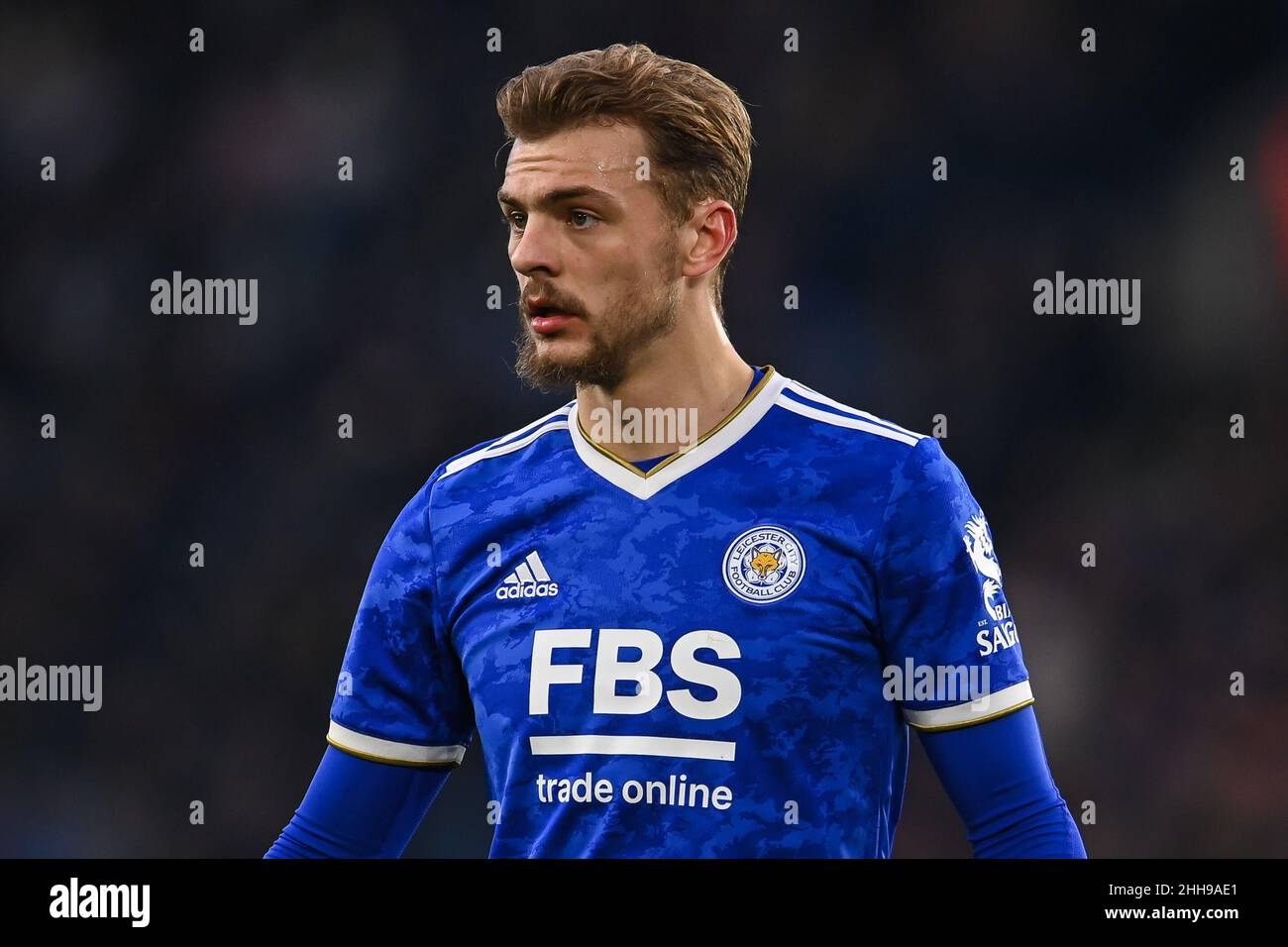 Kiernan Dewsbury-Hall #22 of Leicester City during the game Stock