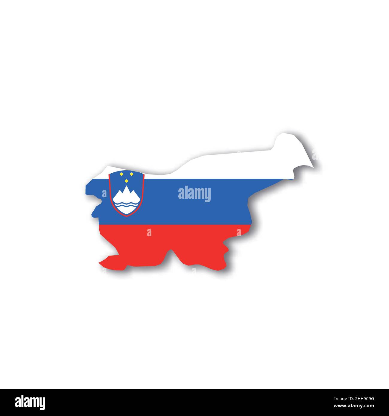 Slovenia national flag in a shape of country map Stock Vector Image ...
